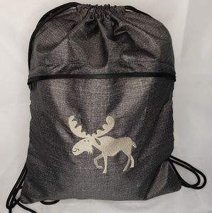 NEW Thirty-One Cinch Sac in Charcoal Crosshatch